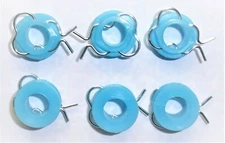 1960-5 Comet, Falcon Window Regulator Roller Bushings 6 w/clips $9.95 w/ship