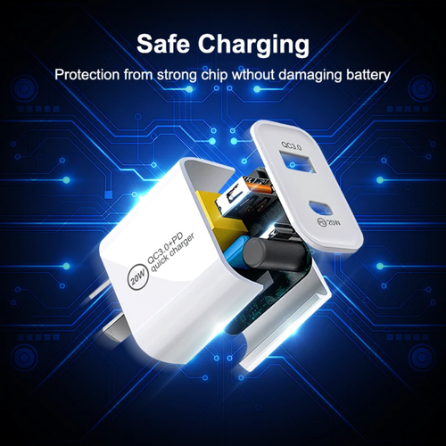 PD Fast Wall Charger Block 20W Adapter 3M USB C Cable For Samsung iPhone 15 16 - Picture 10 of 14