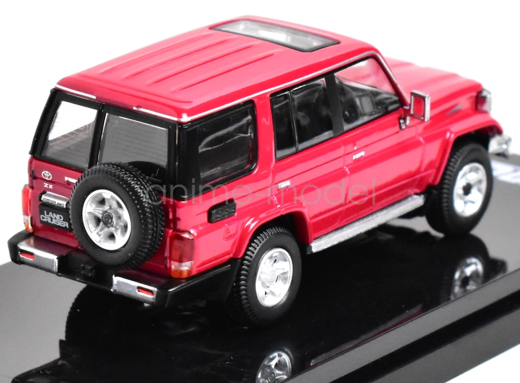 Hobby Japan 1:64 Red 2001 Land Cruiser LC70 SUV Diecast Metal Car