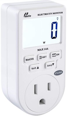 Poniie PN1500 Portable Micro Electricity Usage Monitor Electrical Power. Open Bo