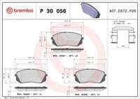 Brembo P 30 056 Bremsbelagsatz, Scheibenbremse FüR Hyundai KIA