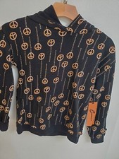 Nordstrom by Christina Martinez Girls Pullover Hoodie Black Peace Dot Size 8