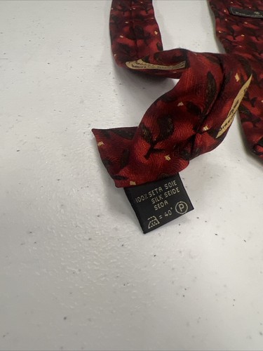 Ermenegildo Zegna Men's Red Floral Silk Neck Tie $295 - Picture 9 of 10
