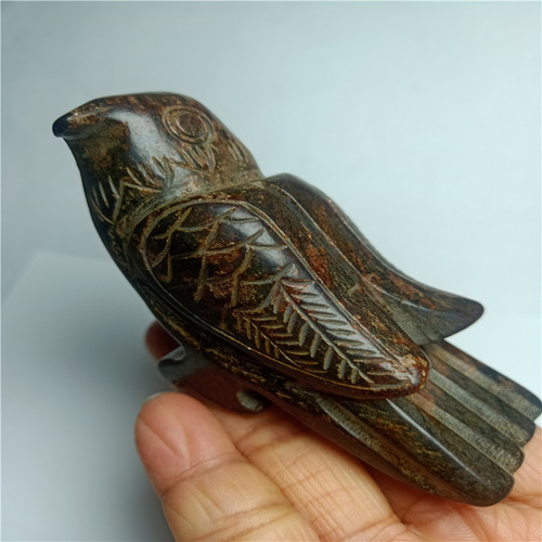 Tibet Hongshan Kultur natürlicher schwarzer Eisenmeteorit Vogel Statue Fengshui Anhänger - Bild 1 von 10