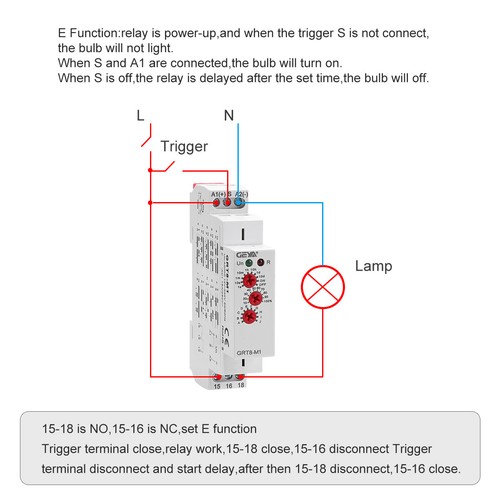 GEYA MultifunctionTimer Relay switch 10 Funcitons Time Delay Relay AC/DC12V-240V - Picture 9 of 16