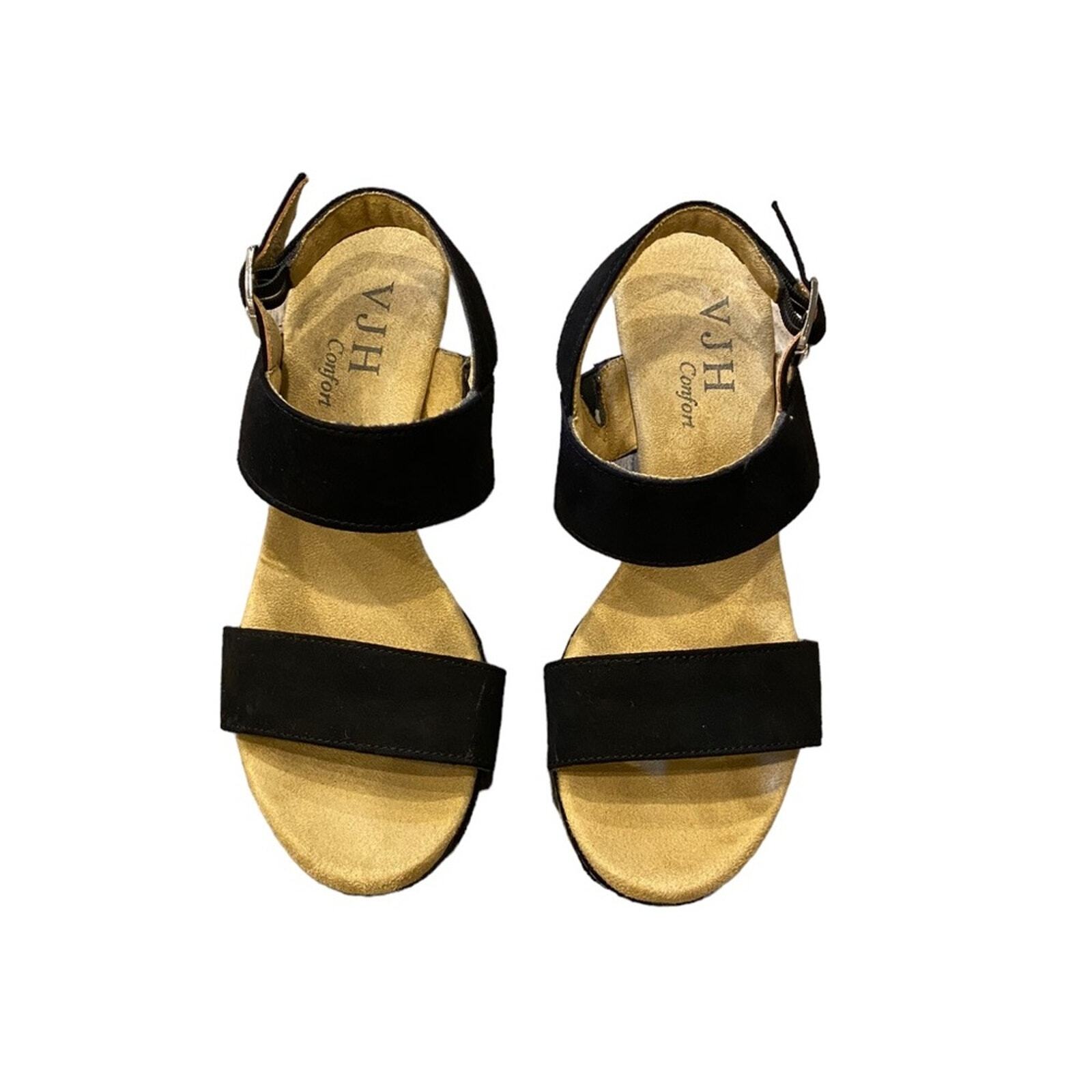 APL VJH Confort Nero Slingback Zeppa Tacchi Tg 7