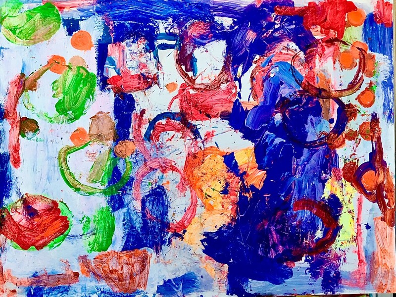 CHUCK GREATREX "ON THE BORDER"  Abstract ORIGINAL Painting! Real Nice!