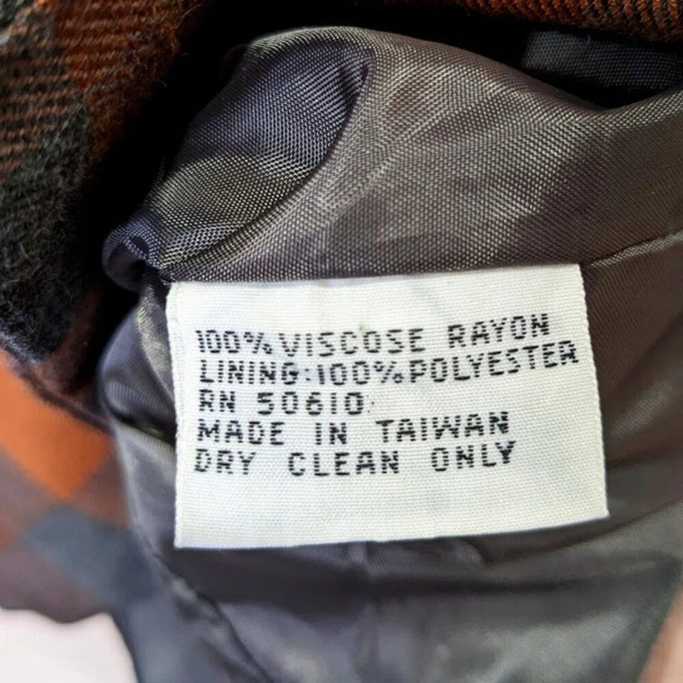 Blazer Vintage Petite Sophisticate Otoño Cuadros Talla 8 Doble Pecho Años 90 Chaqueta Foto 4 de 4