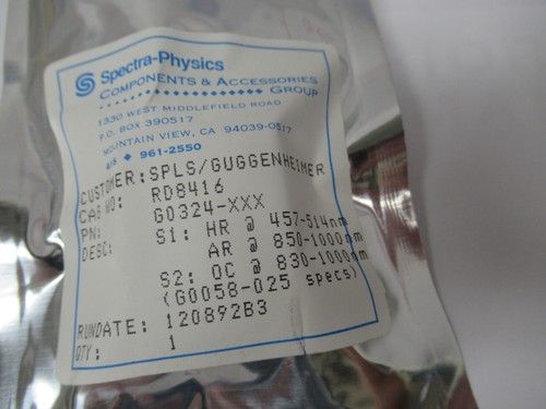 OPTICAL SPECTRA PHYSICS HR 457-514 nm COATED OPTICS AS PICTURED &W6-A-15 - Picture 6 of 6