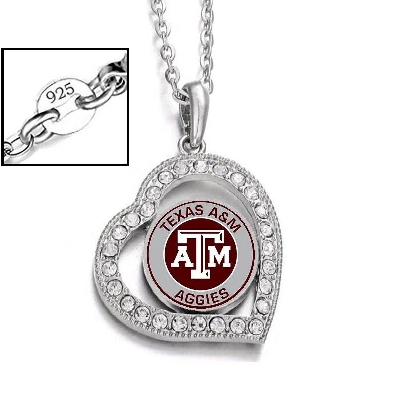 Texas A&M A and M Aggies Womens Sterling Silver Link Chain Necklace D19 - Image 2 of 4