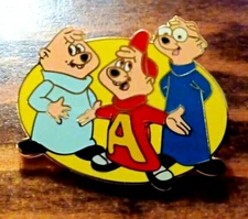 Alvin And The Chipmunks Cartoon Characters Enamel Pin - NEW