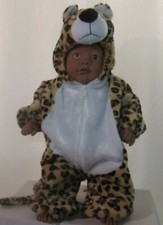 Playful Plush Tan Leopard Cheetah Costume with Hood and Tail Size 12-18 Months