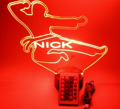 Lámpara de mesa LED personalizada de karate hacer grabada con control remoto - Imagen 9 de 12