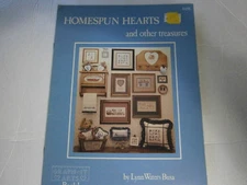 1985 Homespun Hearts and Other Treasures Cross Stitch Pattern Book 1 Amish Dolls