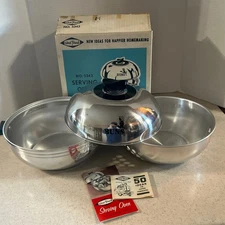 WEST BEND # 5343 " SERVING OVEN " POLISHED ALUMINUM W/ BLACK TRIM    NOB