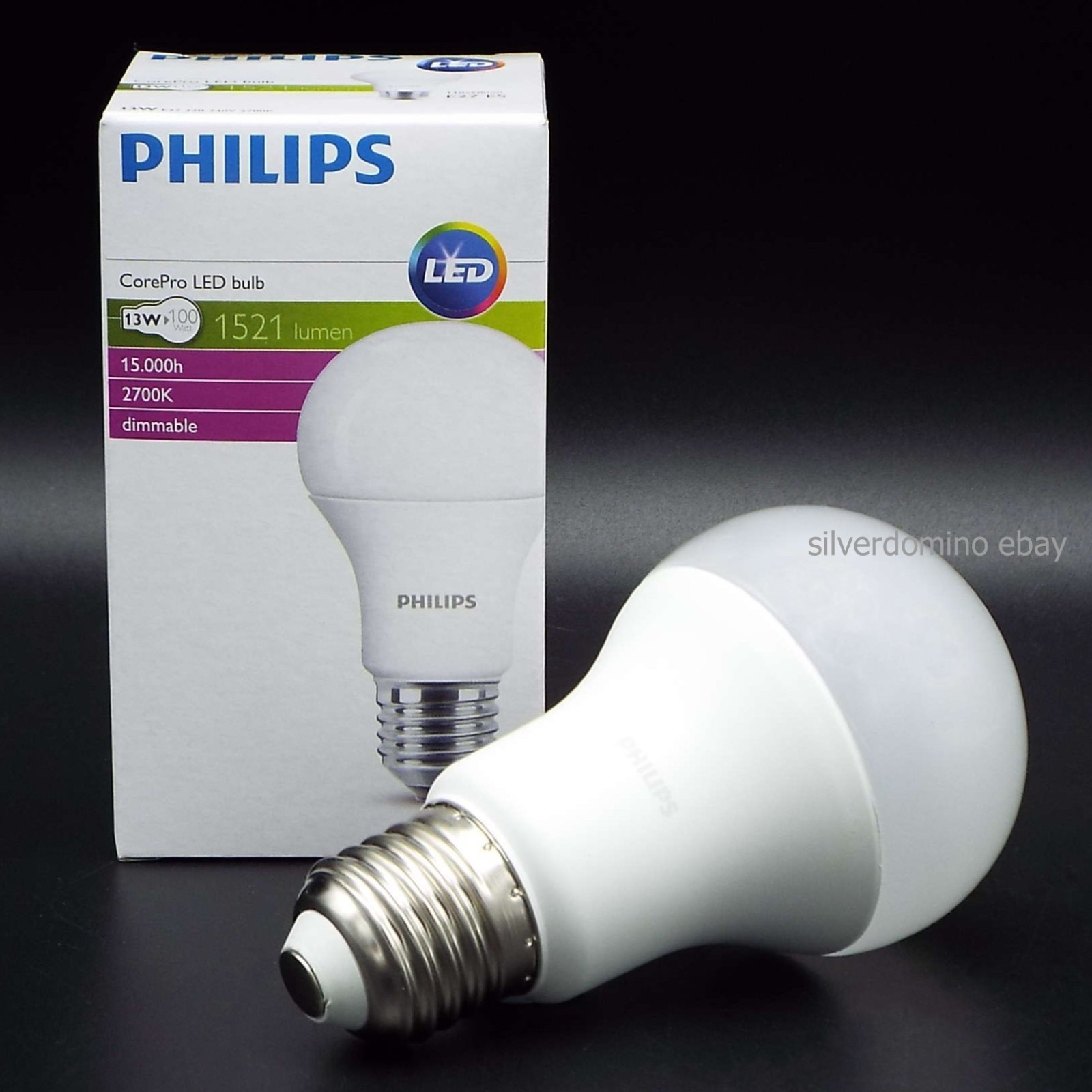 Philips CorePro Dimmable 13W LED Bulb  • E27 Screw Base 2700K Warm White