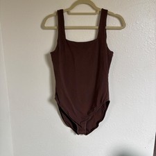Old Navy Brown Square Neck Sleeveless Tank Bodysuit Women's Size M