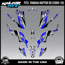 Graphics Kit for Yamaha RAPTOR 90 (2009-2015) Shred - Blue (16 mil)