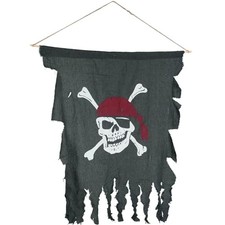 Halloween Pirate Flag Cosplay Decoration Tattered Skull 35" x 30"