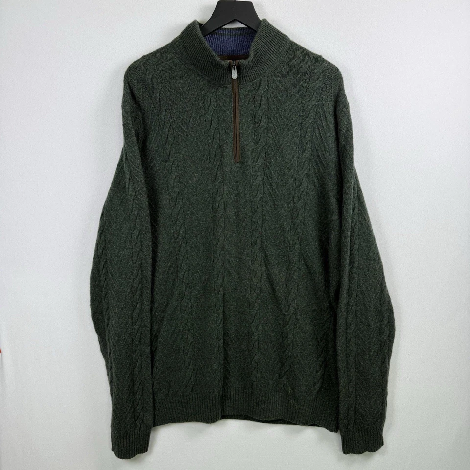 Suéter Jos A Bank Reserve Para Hombre XL Verde 1/4 Cremallera Mezcla Lana Ajuste Tradicional Nuevo Foto 2 de 4