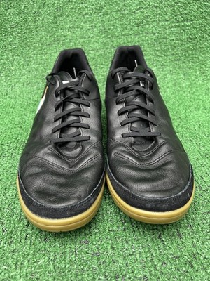 Nike Tiempo X Genio II BLACK Indoor Soccer Shoes 819215-010 Men's