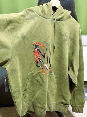Travis Scott Jordan Washed Suede Hoodie Olive Cactus Jack XXL 2xl