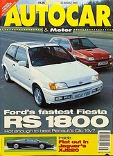 AUTOCAR MAGAZINE 26-AUG-92 - Fiesta RS1800, Renault Clio 16v, Jaguar XJ220