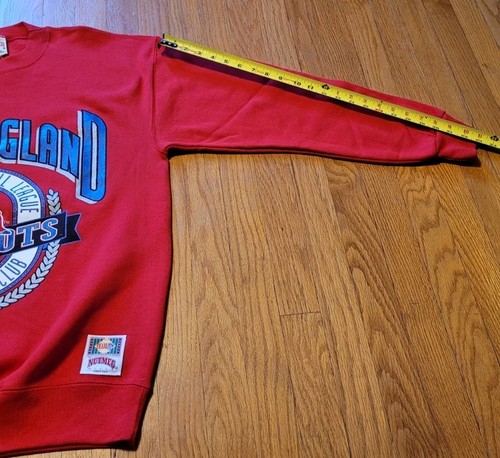 Vtg NWT NFL New England Patriots Nutmeg Mills Crewneck Sweatshirt Red Sz. Lg USA - Picture 13 of 14