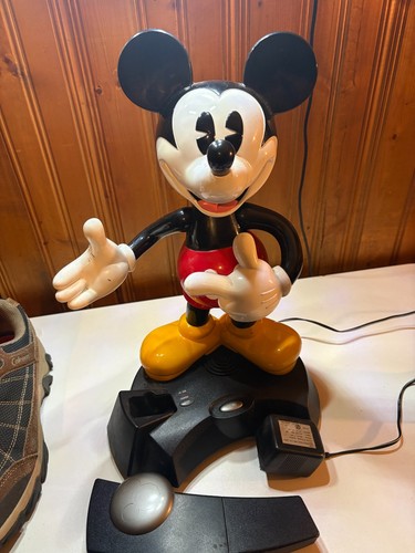 Vintage 1997 Telemania Disney Mickey Mouse Animated Talking Cordless Phone TESTE