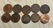 M1 Old Coins 10x 1 Pfennig Rentenpfennig 1923 to 1974