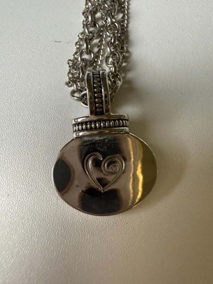 Brighton Silver Tone Initial L Monogram Reversible Heart Multi Strand...