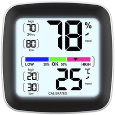 infactory Digitales Pr&auml;zisions-Thermo-/Hygrometer mit LCD-Display, kalibrierbar