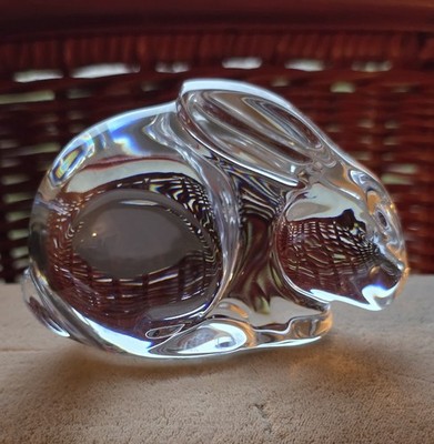 Val Saint Lambert De Sousa crystal rabbit figurine.