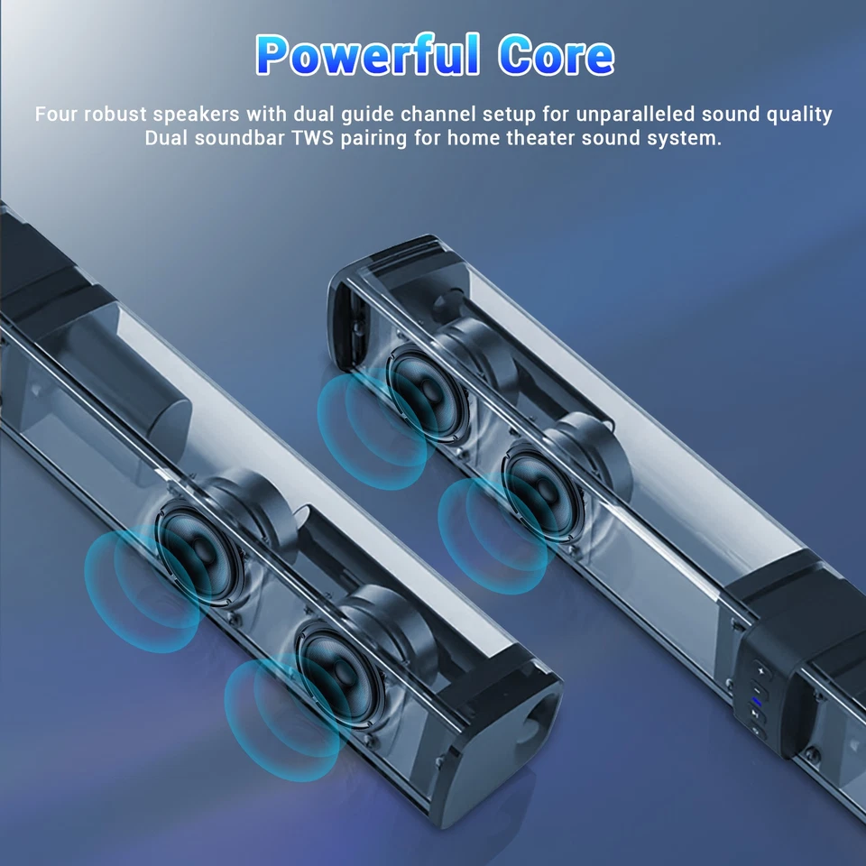 2-in-1 Detachable Soundbar Home Theater TV Speaker Bass HDMI RCA/TWS/AUX /FM - Image 2 of 4