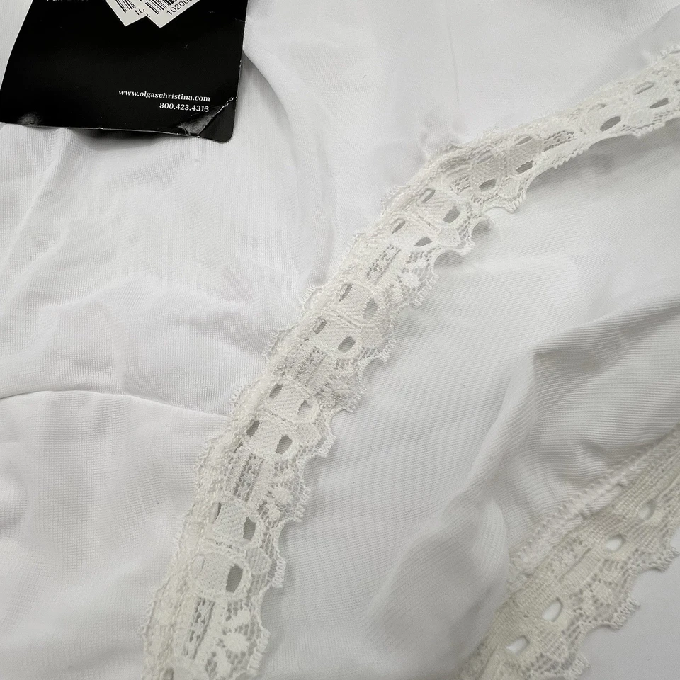 Bragas de nailon blancas Olgas Christina vintage XL 8 abrazo secreto Foto 2 de 4