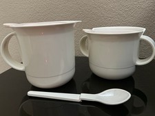 Vintage Tupperware Sugar Creamer Set w/ Spoon #2310A-1  #2309A -2 #1208-23