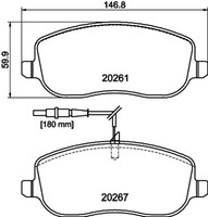 Hella Pagid Bremsbelagsatz Scheibenbremse 8DB 355 010-501 FüR Scudo Fiat Lancia