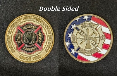 #ad McHenry Township Fire Protection District Challenge Coin 4#H $28.79
