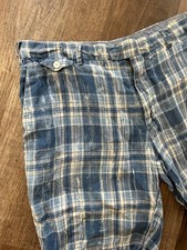 Polo Ralph Lauren Classic Fit 9 inch streaky blue plaid linen recent shorts 36