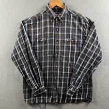 Vintage Carhartt Flannel Shirt Mens Large Red White Blue Long Sleeve Button Down