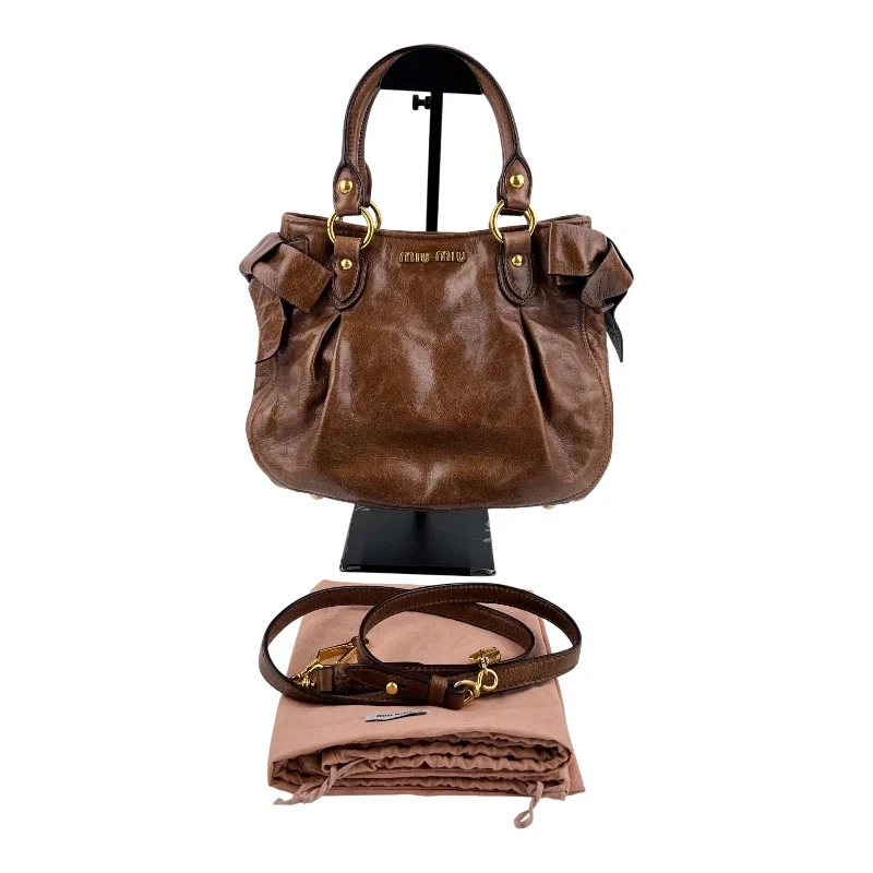 Brown Leather Exterior Miu Miu Bags & Handbags for Women for sale