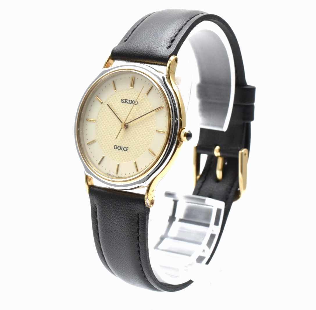 Near MINT] SEIKO Dolce 5E61-0A20 Vintage Gold Silver… - Gem