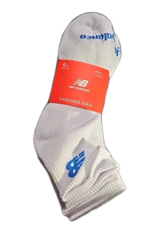 New Balance Mens Active Cushion Ankle socks Arch support SZ 8-12.5 -6 Pairs