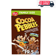Post Cocoa PEBBLES Breakfast Cereal Gluten Free Cocoa Flavored Crispy Rice Ce