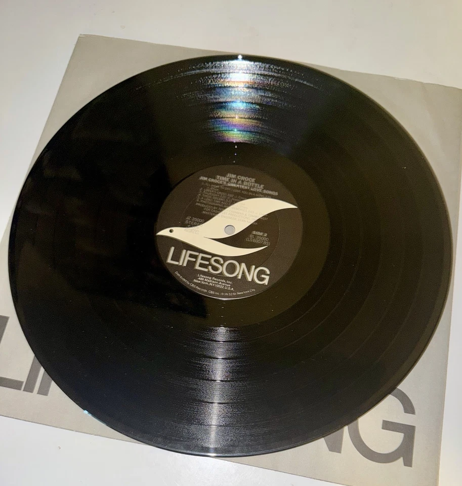 Jim Croce – Time in a Bottle Greatest Love Songs (OG Pressing, VG+) Vinyl LP Foto 4 de 4