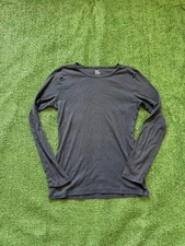 Gap Supersoft Long Sleeve Crewneck Top Women’s M Blue Cotton Modal Blend Cute