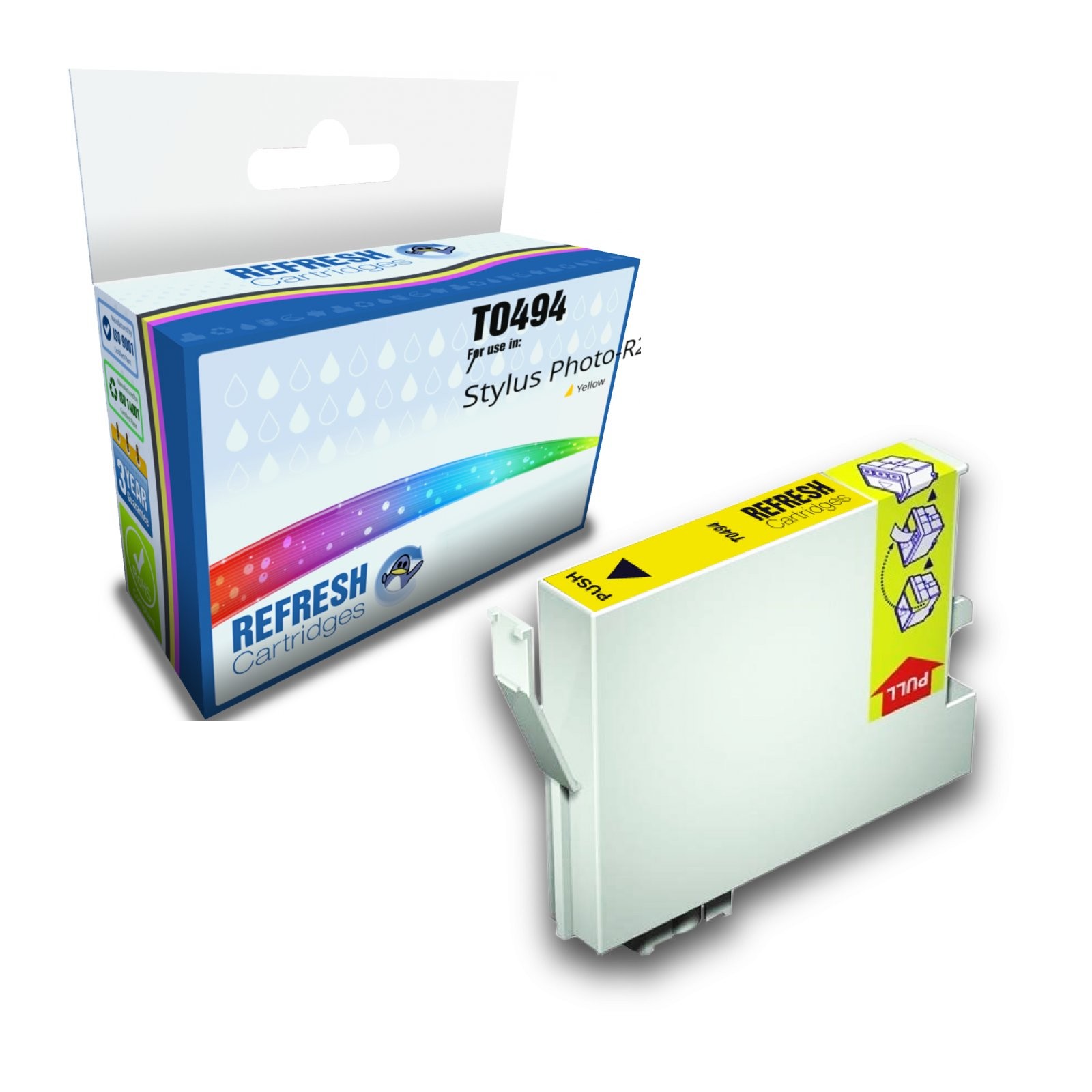 Refresh Cartridges Yellow T0494 Ink Compatible With Epson Printers