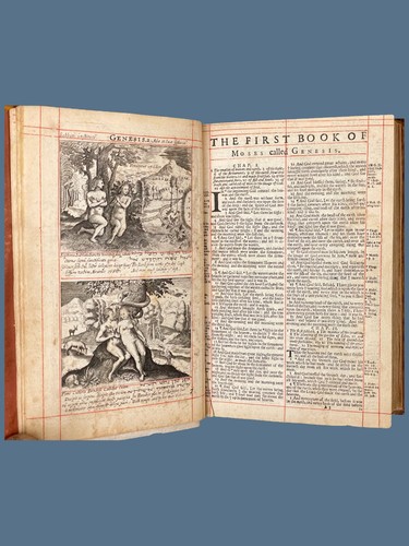1660 Red-Ruled Extra Illustrated King James Bible - Over 100 Engravings - Picture 7 of 20