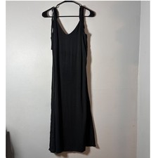 Reformation Black Midi Dress Tie Shoulder V Neck Sleeveless Women's Size M