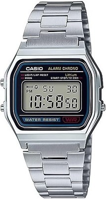 Casio Unisex Armbanduhr Analog Quarz Edelstahl A158WA-1DF Herren Damen Uhr